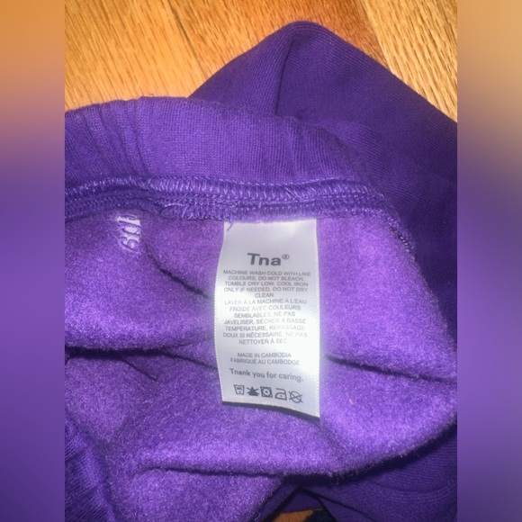 TNA Aritzia cozy af fleece perfect hi-rise sweatpants electric violet women’s s - Picture 9 of 13